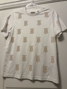 Burberry Cream and White Monogram Tee